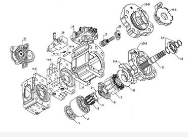 K5v200 Kawasaki Hydraulic Piston Pump Parts For Liebherr Concrete Mixer Cars